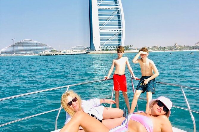2 Hours Dubai Marina 50ft Private Luxury Yacht Sightseeing Tour - Food, BBQ, swimming, and onboard comfort