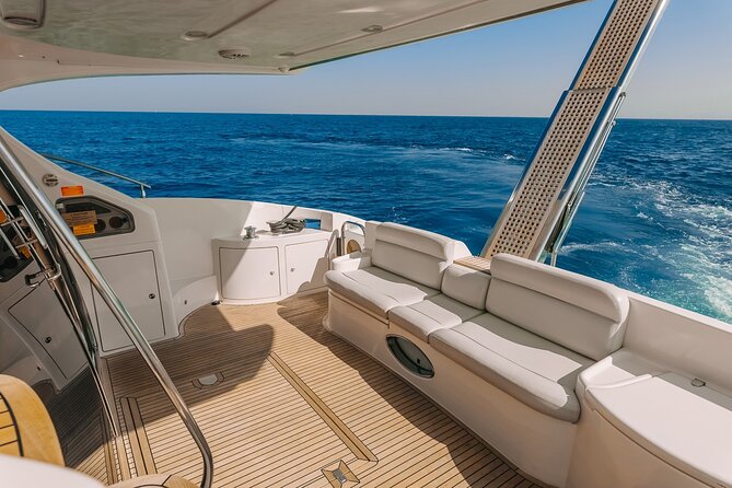 2 hours Dubai private luxury yacht 55ft tour - Time in the Water and Comfort Aboard