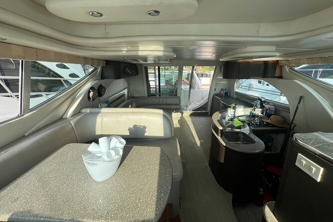 50ft Miller Blue | Miami Yacht Rental | 3 to 6 Hours | 13 Ppl - Miami Marine Stadium and waterfront views