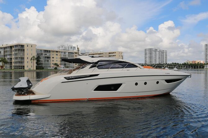 52' Azimut Yacht Charter - PortMiami, Brickell, and Downtown from the bay