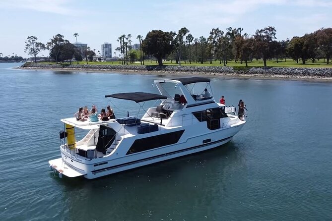 59' Paradise Party Yacht - Adventure Cruises San Diego com - Leaving Harbor Island for the Coronado Bridge