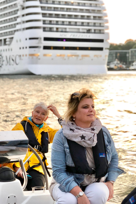 "After Work" - Sailing-Yacht Cruising Event, Hamburg/Elbe - Dry docks, containers, and the working port
