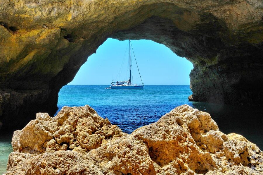 Albufeira: 3-Hour Yacht Daytime/Sunset Cruise to Benagil - Benagil, Galé, and Carvoeiro from outside
