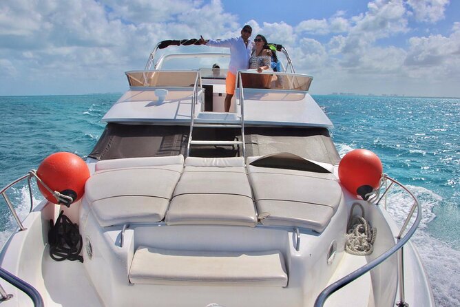 Big Yacht 48ft Rental up to 15 Pax snorkel - What the two-hour Cancun Bay route includes