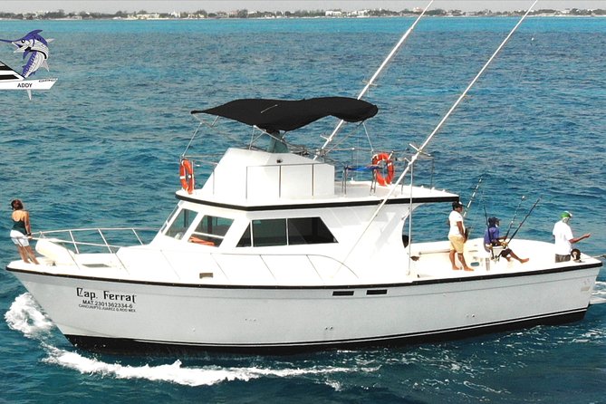 Cancun fishing charter if you don't fish you don't pay 46ft yacht 12pax 25P14 - Leaving Cancun’s Hotel Zone for Isla Mujeres waters