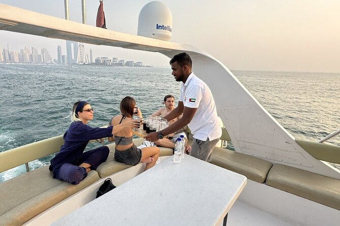 Dubai Marina 2 Hour Sunset Yacht Tour with Alcoholic Drinks - Snacks, drinks, and the dinner confusion