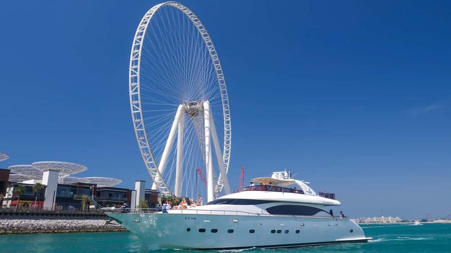 Dubai Marina Yacht Tour: Ain Wheel, JBR & Harbour in 1 Hour - Boarding the yacht and choosing your place
