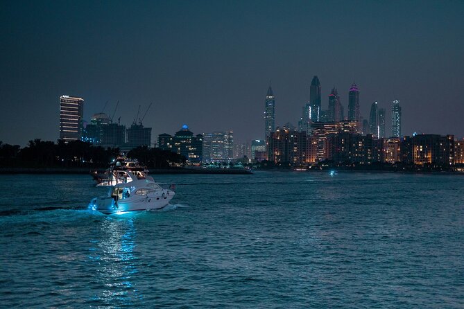 Dubai Night Yacht Party with Canapes and Drinks - Dubai Marina lights from the water