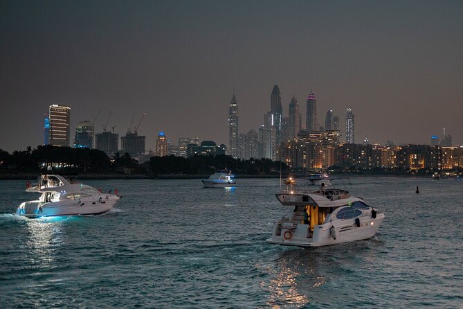 Dubai Night Yacht Party with Canapes and Drinks - Jumeirah Beach Residence from offshore