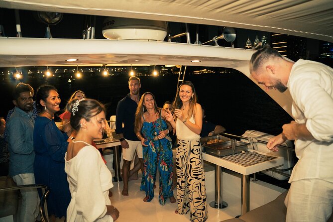 Dubai Night Yacht Party with Canapes and Drinks - Cruising toward Burj Al Arab