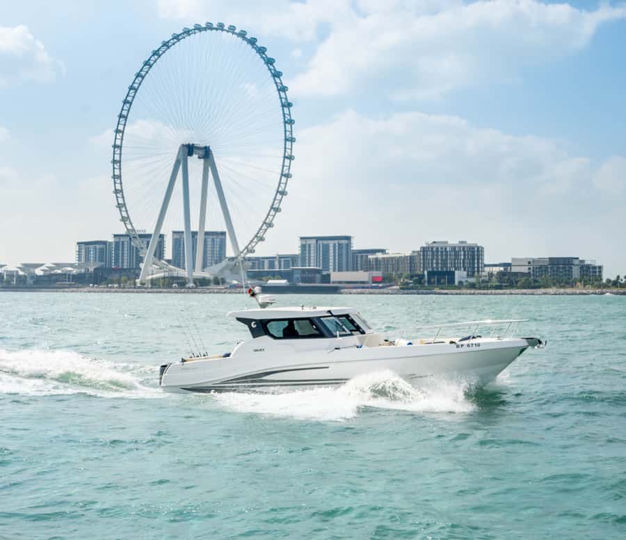 Dubai: Private Yacht Tour 36ft (+1 hr free) offer till Sep15 - Dubai Marina and Jumeirah Beach Residence from the water