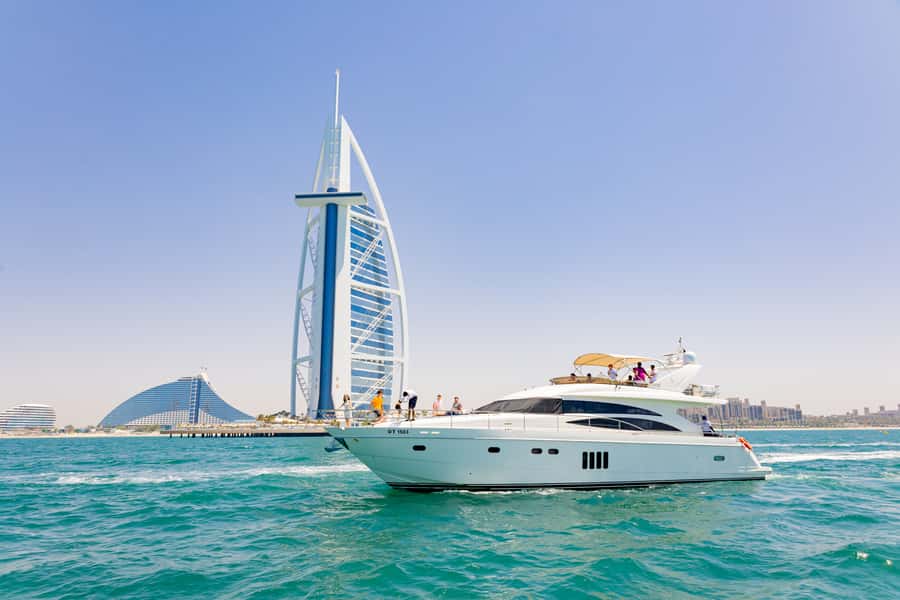 Dubai: The Luxury Yacht Tour with Live BBQ Option - Bluewaters Island and the Dubai skyline