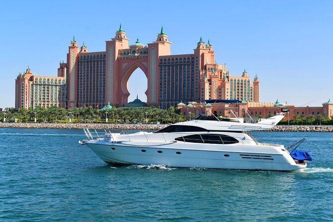 Dubai Yacht Rental - Book 58 ft Private Yacht up to 28 persons - Seeing Atlantis and Burj Al Arab from the water