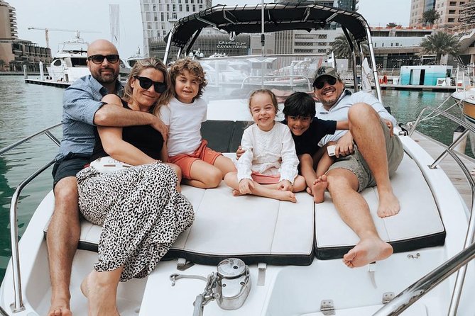 Dubai Yacht Sea escape Cruise, Swim, Tan & Sightsee! - Seeing Dubai from a private mini-yacht