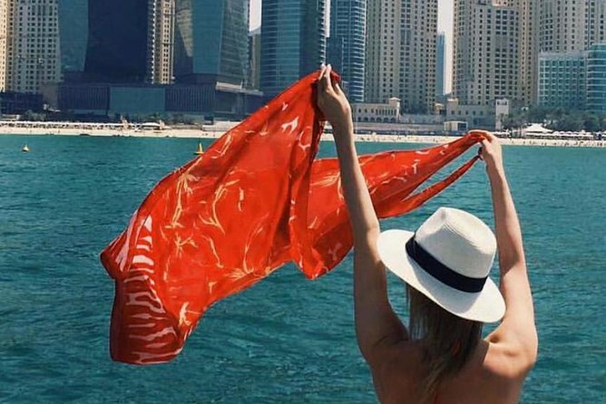 Dubai Yacht Sea escape Cruise, Swim, Tan & Sightsee! - The Burj Al Arab view