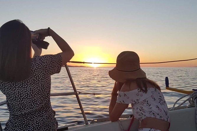 Experience Romantic Sunset Sailing on modern 36ft sail yacht from Zadar - The Greeting to the Sun at dusk