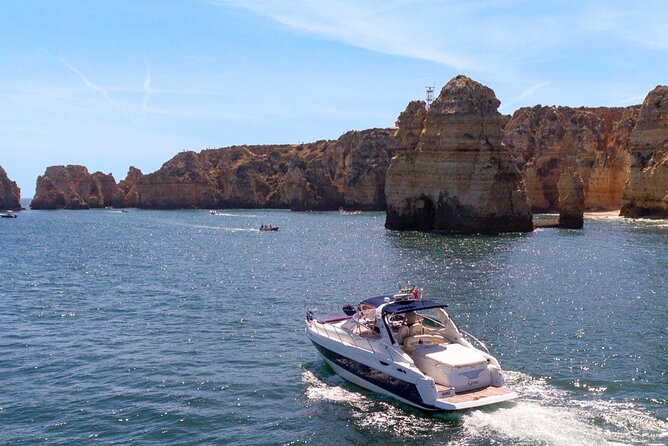 Full day private yacht from lagos with drinks, tapas, paddle boards and kayak - Ponta da Piedade from the water