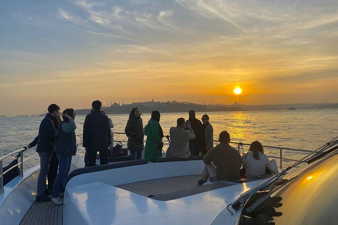 Guided Bosphorus Sunset Cruise on Luxurious Yacht - Small Group Cruise - Maiden’s Tower from the water