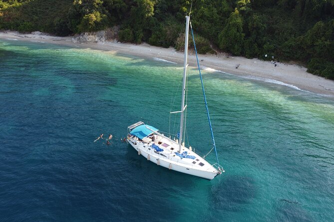 Guided Sailing Yacht Trip in Corfu Island - Barbati: a short first swim in green water