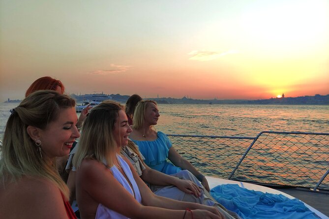 Istanbul Bosphorus Sunset Cruise with Wine on a Luxury Yacht - European shore sights from Galata Tower to Rumeli Fortress