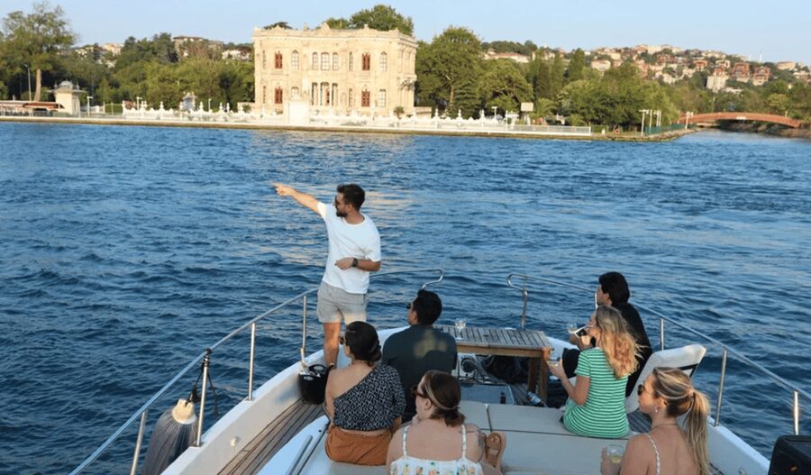 Istanbul: Small Group Yacht Tour with Unlimited Wine - The Bosphorus Bridge is the big photo moment