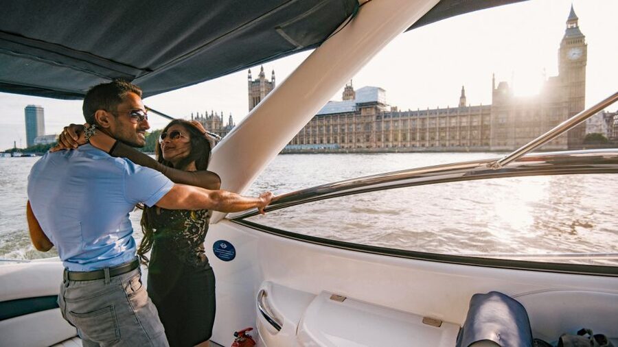 London: 2 hour private luxury yacht hire on the River Thames - Battersea Power Station sets the tone
