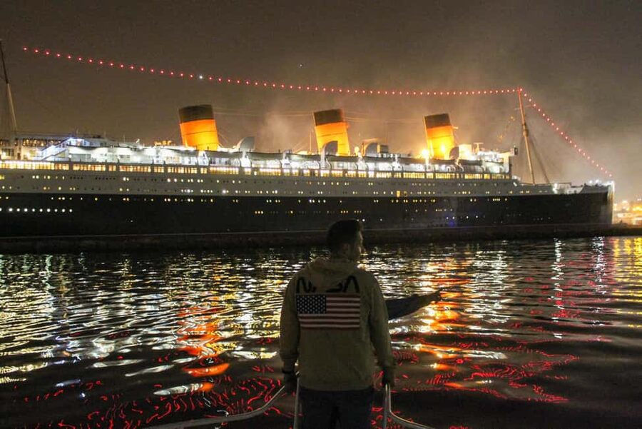Long Beach: Private Night Yacht Cruise With City Lights - The Queen Mary sets the tone