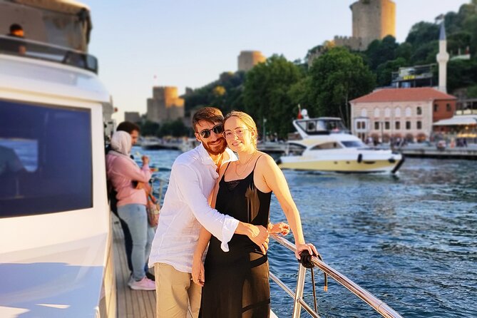 Luxury Sunset Yacht Cruise on the Bosphorus – Refresh & Relax - The bridge lights and the northern stretch