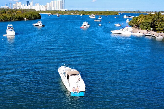 Miami Boat Rental for Day or Sunset Cruise with Captain - Haulover Sandbar: the active part of the outing