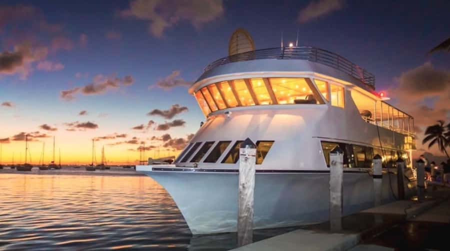 Miami: Party Yacht Cruise with Open Bar and DJ - Miami’s skyline from a moving dance floor