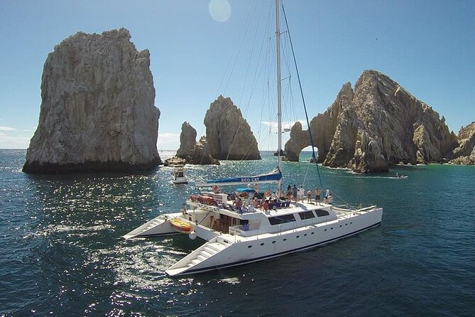 Multimillion Yacht Cabo Cruise Sunset or Snorkel Optional PICKUP! - Cabo’s coastline, served with a side of dancing
