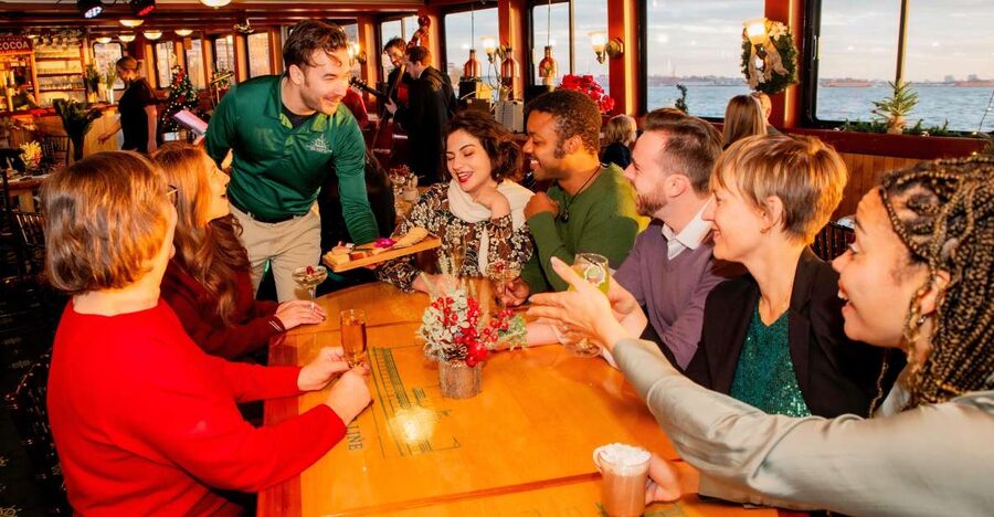 New York City: Holiday Jazz Classic Motor Yacht Cruise - Cookies, cocoa, and the included drink