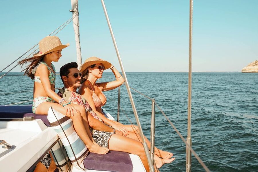 Portimao: Luxury Sail-Yacht Cruise with Sunset Option - What happens at a swimming or paddleboarding stop