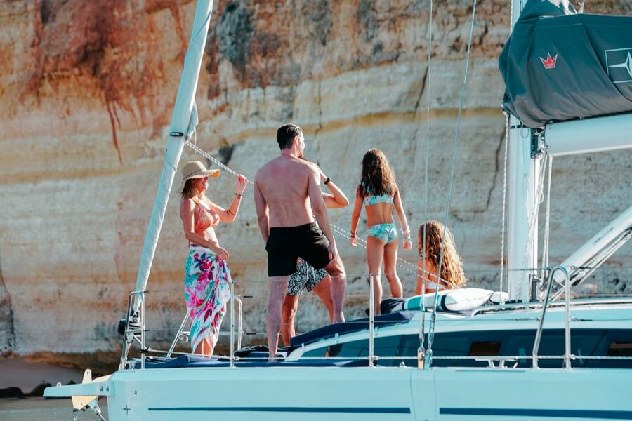 Portimao: Sunrise Luxury Sail-Yacht Cruise - Leaving Portimão Marina at sunrise