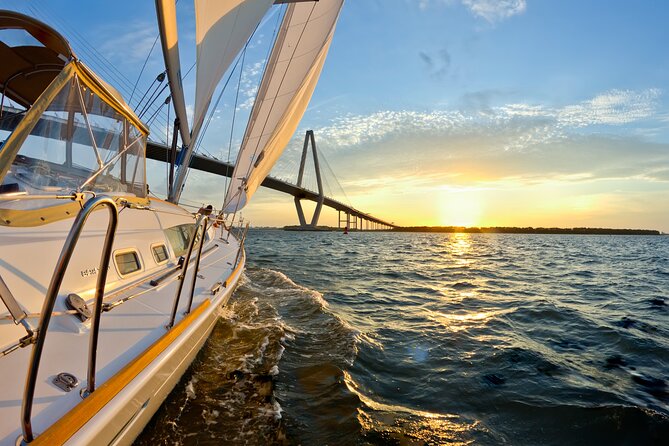 Private Luxury Sunset Sail on the 50ft Sailing Yacht Fate BYOB - The Ravenel Bridge from below