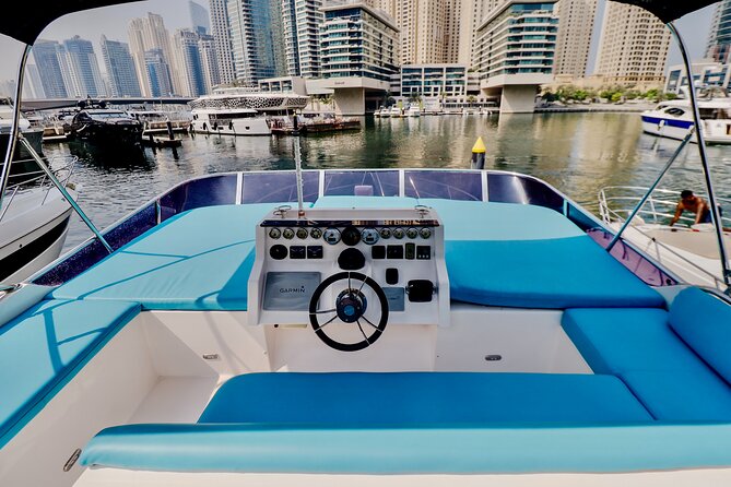 Private Luxury Yacht cruise around Atlantis and Dubai Marina - Food, drinks, music, and the onboard BBQ