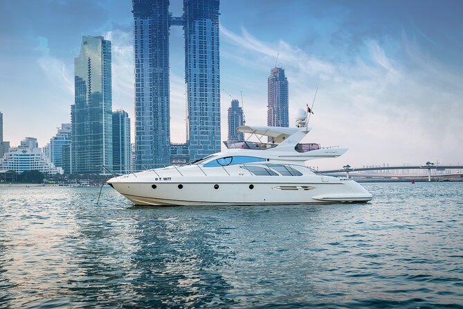 Private Luxury Yacht Cruise for up to 20 people - Leaving Dubai Marina among yachts and towers