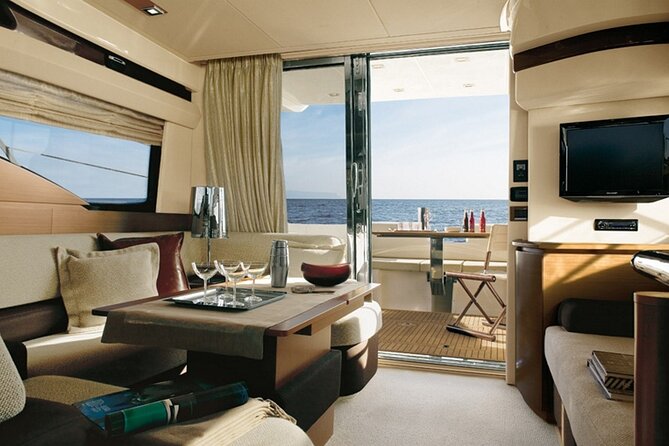 Private Motor Yacht Cruise with BBQ, Open Bar & Transfers - Nea Kameni gives you another quiet swim
