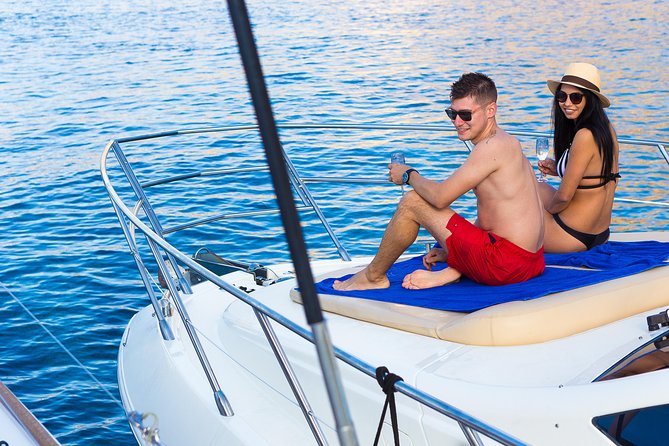 Private Motor Yacht Cruise with BBQ, Open Bar & Transfers - Thirassia allows the longest water stop