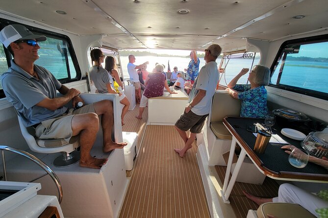 Private Sunset Harbor Tour 20 passenger party Yacht Kismet - Music, water hammocks, and the party setup