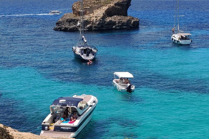 Private Yacht Charter in Malta, Gozo & Comino - Full Day - Three hours around Comino’s Blue and Crystal Lagoons