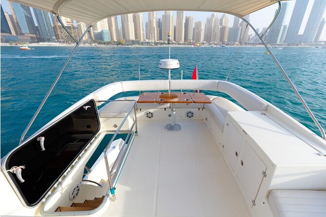 Private Yacht Cruising Rental from Dubai Marina - Daytime comfort and evening atmosphere
