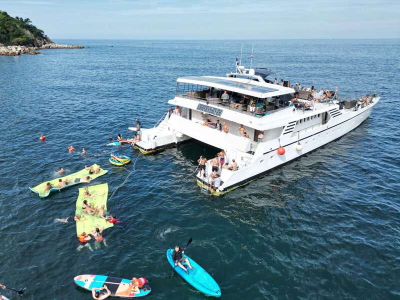 Puerto Vallarta: Yelapa Mega Yacht Cruise - Leaving Puerto Vallarta across Bay of Banderas