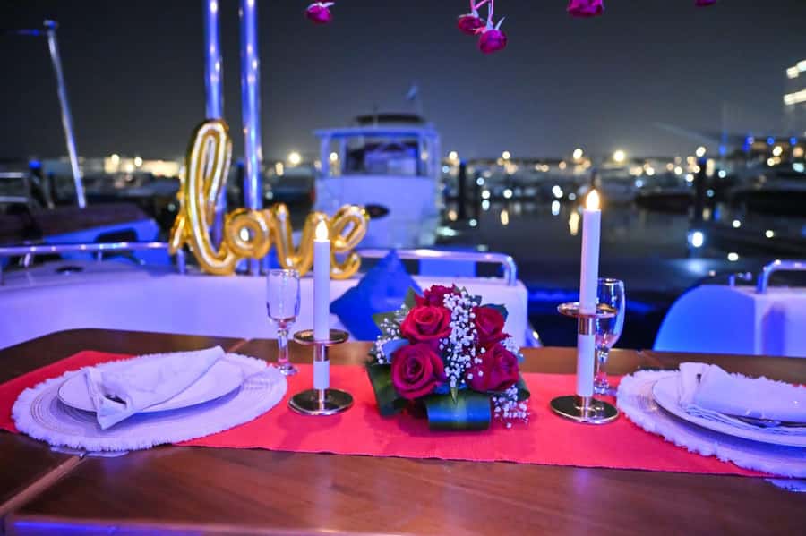 Romantic Dinner on Private Yacht - Dubai Marina from the water