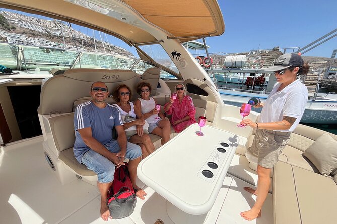 Shared Yacht Tour with Drinks Lunch and Snorkeling - The Mogán bay photo stop
