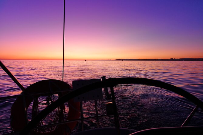 Sunset on a Luxury Sailing Yacht from Vilamoura (Max 12 Guests) - Falésia Beach from below the clay cliffs