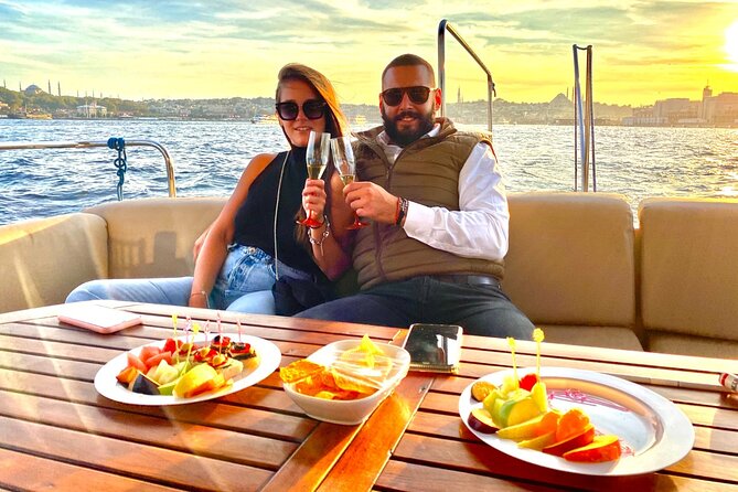 Sunset or Daytime Istanbul Guided Luxury Yacht Cruise with Snacks - Boarding near Galata