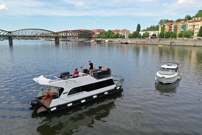 VIP Prague YachtBoat ONE Experience: All-You-Can-Drink - Grilling your own food on the Vltava