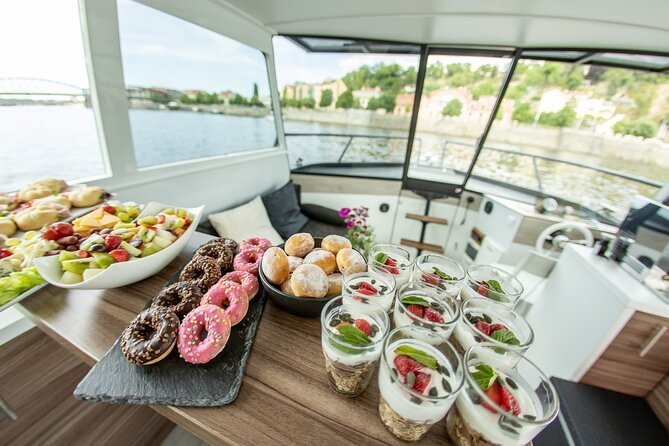 VIP Prague YachtBoat ONE Experience: All-You-Can-Drink - Prague Castle, Vyšehrad, and the Old Town from the river