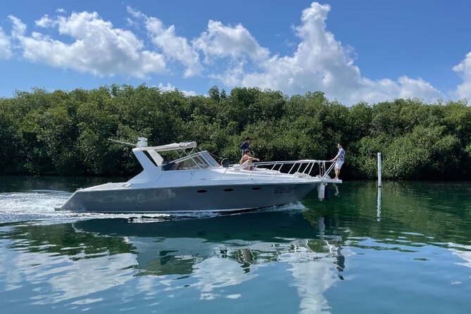 Yacht experience in Cancun: cruise, swim and sunset views - Leaving Sunset Marina for Cancun’s waterways